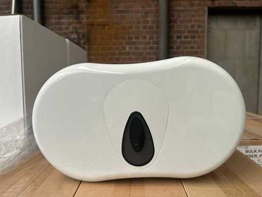 Dozownik papieru toaletowego PlastiQline 2 role, plastik biały (65x)