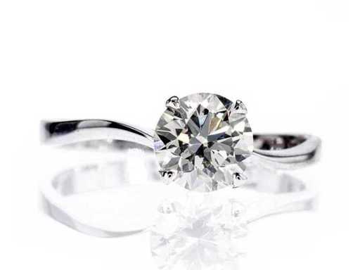 Luxe solitaire ring in natuurlijke diamant 1,03 karaat