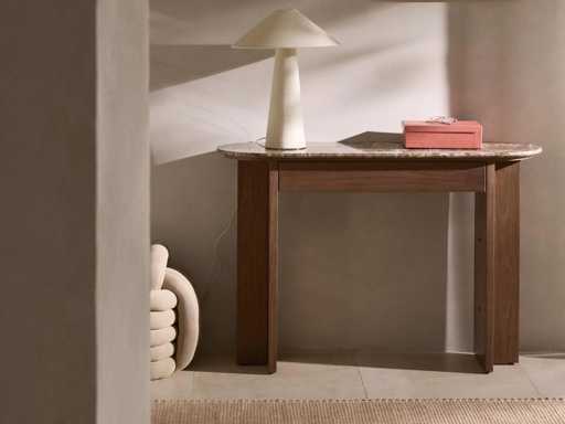 Wooden Console Table with Zumi Marble Top - Westwing Collection