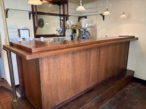 Complete Bar furniture with brass double tap, drip tray. Etc.