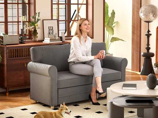 Canapé deux places - gris 