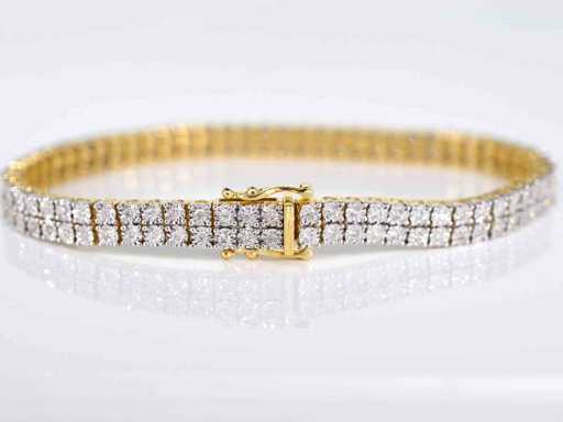 Gouden tennisarmband met twee rijen diamanten 1.50 carat