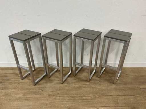 Sgabello con poggiapiedi (4 volte)