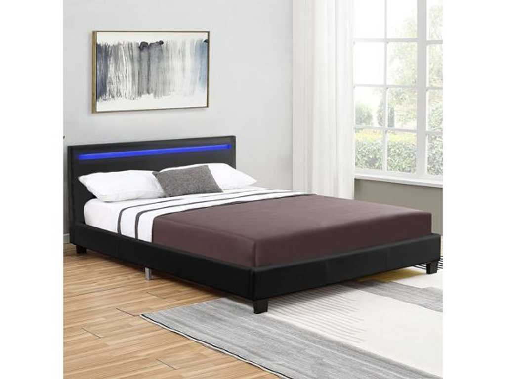 2 x Verona gestoffeerd bed, bed met lattenbodem 120x200 cm