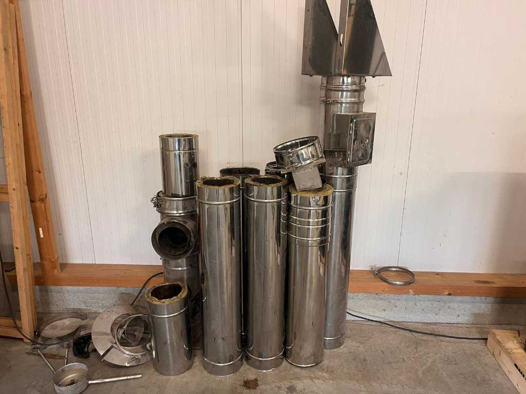Double-walled stainless steel stovepipe