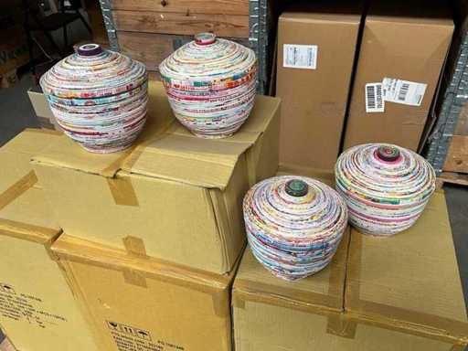 Borcane de depozitare Fair Trade realizate din hârtie reciclată (40x)