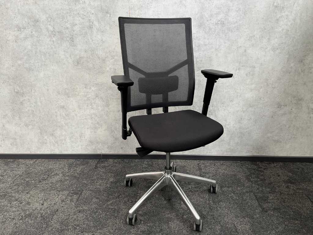Chaise de bureau ergonomique noir-chrome