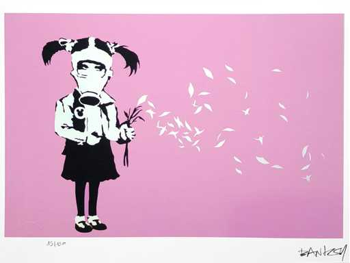 Banksy (Born 1974), based on - Gas Mask Girl
