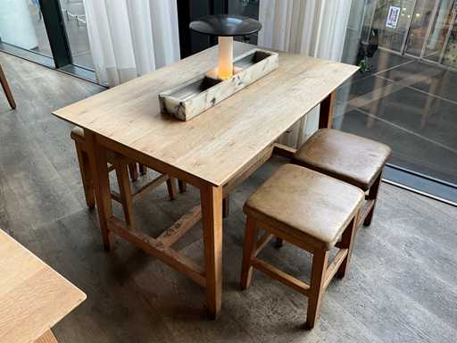 Hutten - Masă de restaurant cu 4 scaune joase