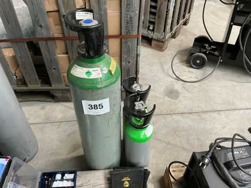 Argon samengeperst gas fles kooldioxide (3x)