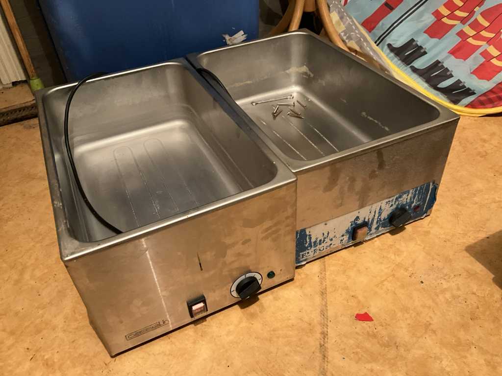 2 various electric stainless steel bain-maries