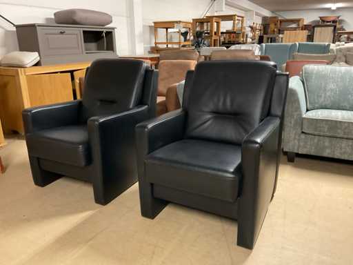 Jacob Lederen fauteuil set van 2