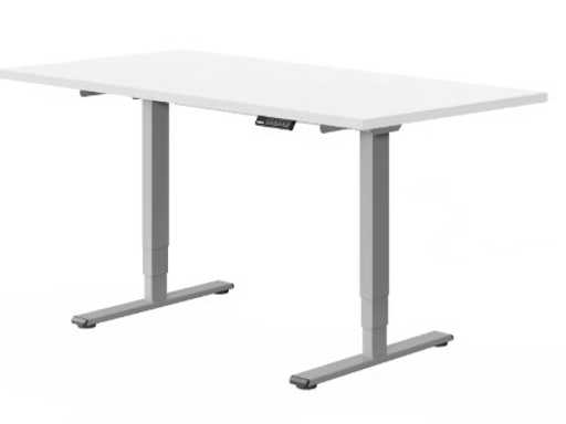 Classic Standing Desk - White Top 140 x 70 cm - Grey Frame