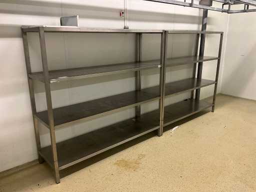 2 racks de rangement en acier inoxydable