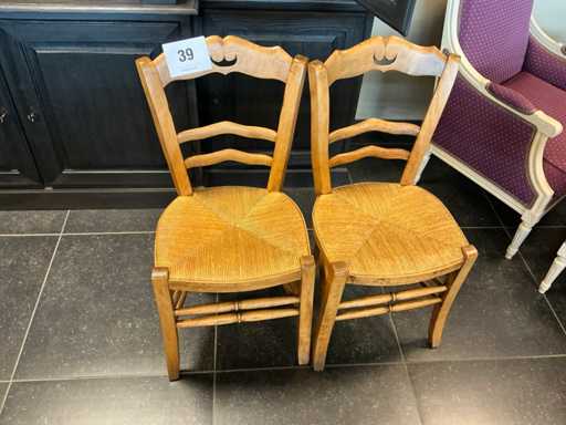 Vitage houten stoel (2x)