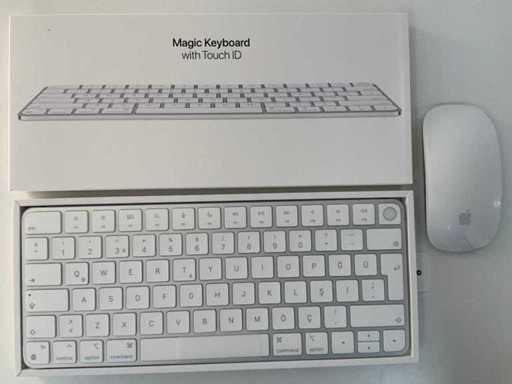 Apple - A2449 Magic Keyboard (turecka) z Touch ID + A1657 Magic Mouse