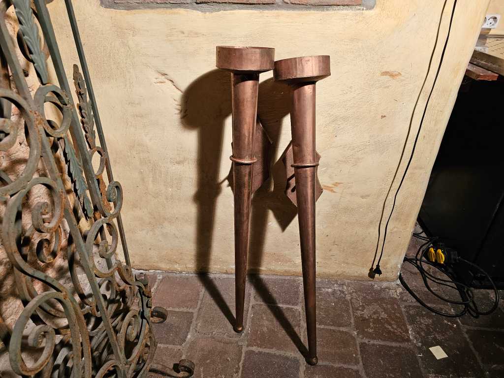 Copper candle wall sconces (2x)