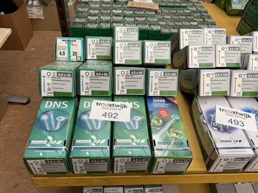 13 boxes of chipboard screws