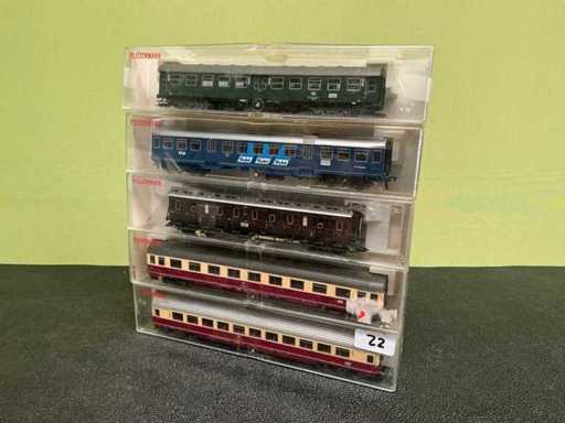 Fleischmann 2X 5161 / 5890 / 5128 / 5156 Wagon miniature (5x)
