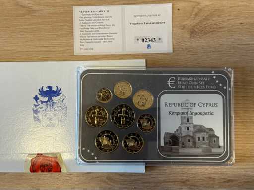 Euro Coinset Goudgeplateerde Cyprus