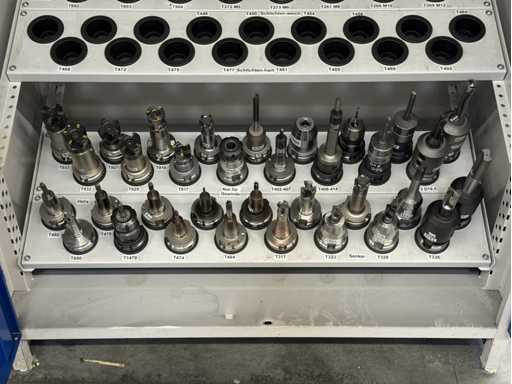   34 pcs HSK-A63 tool holders with tools