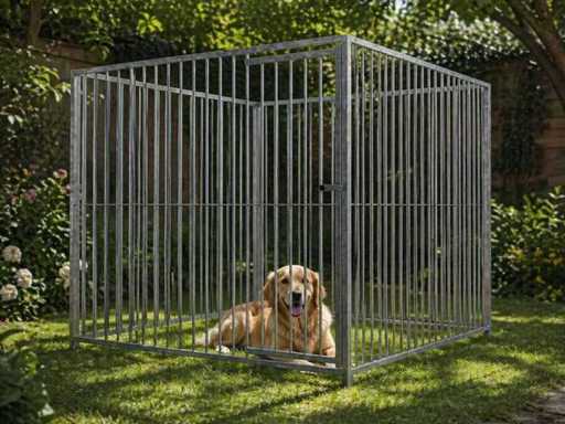 Stalen hondenkennel verzinkt - 200x200x184 cm