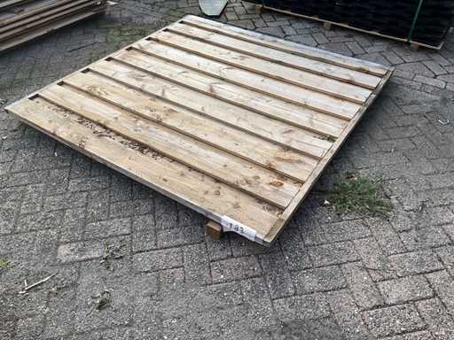 Douglas-Gartengitter mit geschlossener 17-Planke 180x180 cm