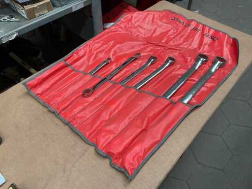 Zestaw kluczy pierścieniowych C-113B z zatrzaskaniem