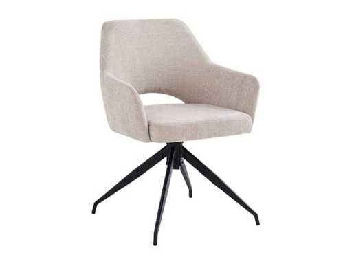fonQ - Scaun rotativ Gap - Bej / Negru - Scaun de dining (4x)