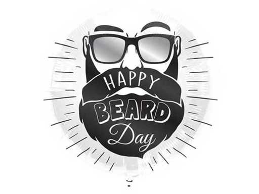Folieballon Happy Beard Day - 45cm (100x)