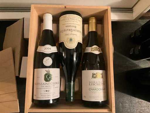 Diverse witte wijn geschenkpakket in kist - 3 flessen