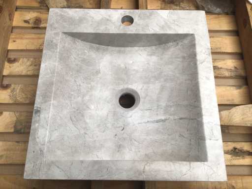 Natural Stone Marble Beige/Grey Washbasin 45x46x10 cm