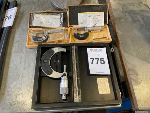 Mitutoyo, micromètre à support Mahr (3x)