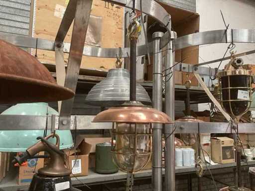 Lampa w stylu vintage granatowym