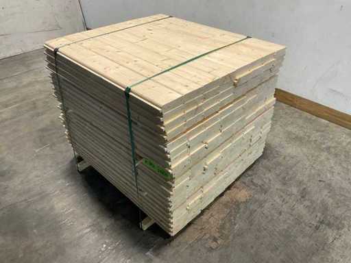 Fichtenblockhüttenprofil gehobelt 120x14,4x4,5 cm (147x)