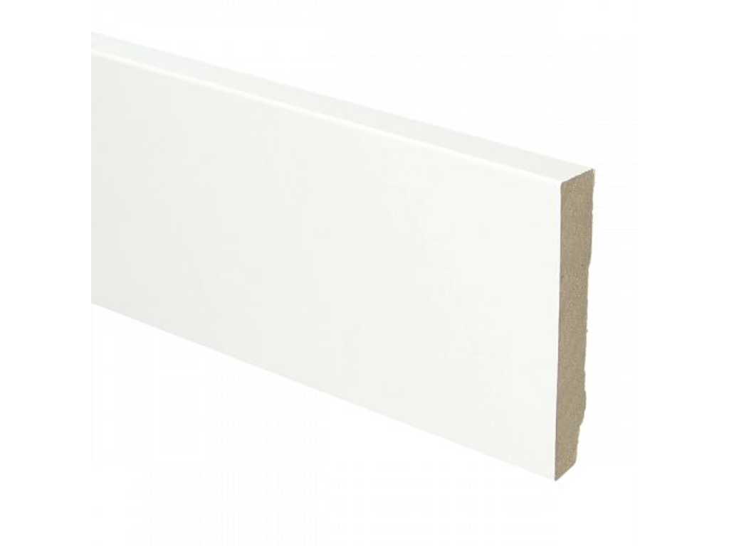 20x MDF skirting board straight 90x15x2400 White foiled