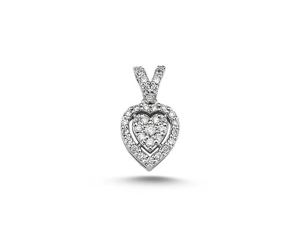 Luxury Natural Diamond Pendant of 0.20 carat in 18k white gold