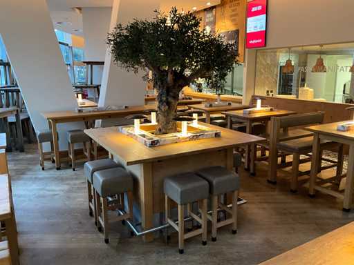 Hutten - Bartafel met marmeren opbouw, verlichting & boom