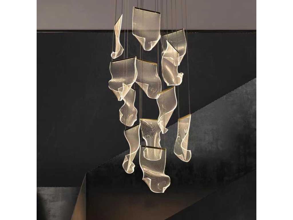 Pendant Lamp - Leaves (Black + Transparent) 