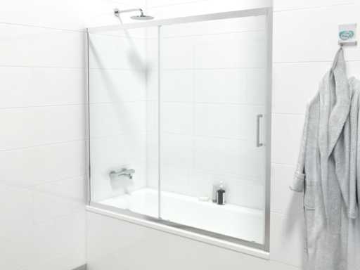 Saniclass ID06 QuickFit Bath Sit, ușă glisantă în două părți, 170x150 cm, anticalcar.