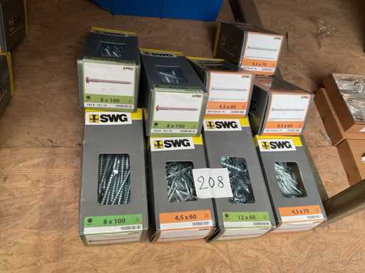 9 Kisten mit Stahlnägeln und Holzschrauben