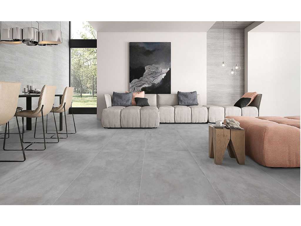 48,96m² - 60x120cm - Gris Cément Mat Rectifié