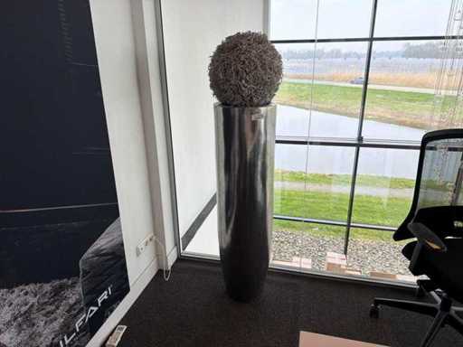 Design bloempot met decoratieve takkenbol – hoge sierpot (2x)