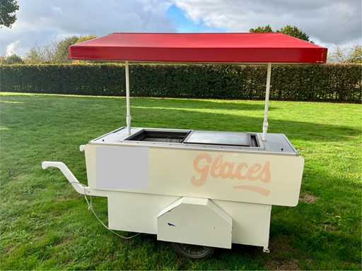 Camion de crème glacée rétro / chariot de congélation mobile avec pare-soleil