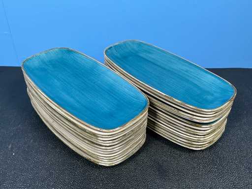 Churchill Stonecast Java Blue Chefs oblong plate (30x)