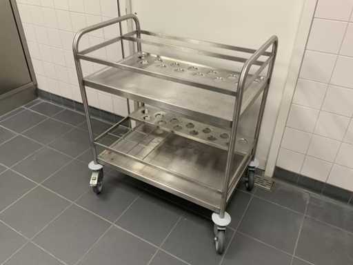 Hupfer - Cărucior de serviciu din oțel inoxidabil