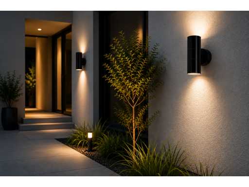 4 lampade da parete esterne su e giù – 2xGU10 – Nero – IP44 – MANOLYA-2