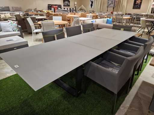Table de jardin Prestige Alu Bellagio 220-290 x 100 cm Anthracite