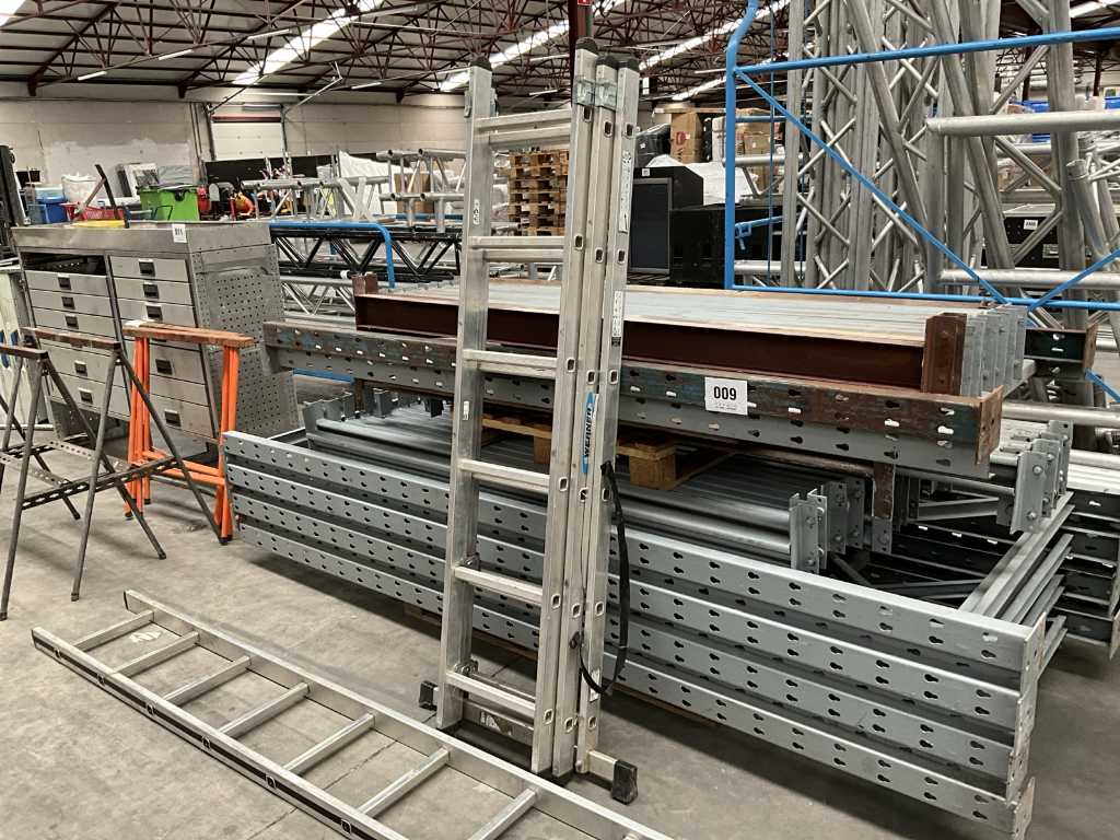 2018 3-part sliding ladder WERNER + single ladder ALU-PRO