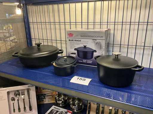 Cast iron cooking pot (3x)